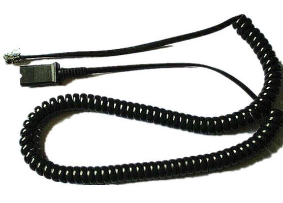 cabo de telefone enrolado flexível da tomada 4-pin e do conector TPU com cabos de telefone espirais do cabo